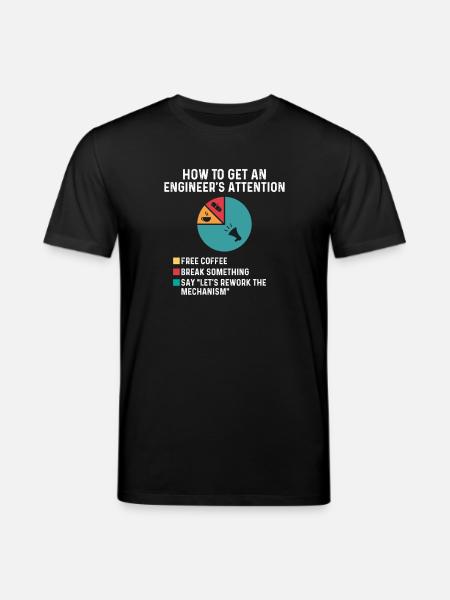 Engineer’s Attention Free Coffee Rework Mechanism - Stanley/Stella CREATOR Unisex Organic T-Shirt - black