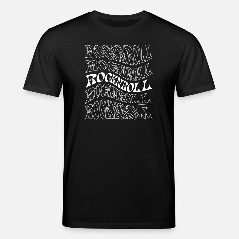 Typographie ondulée rocknroll psychédélique - T-shirt bio CREATOR Stanley/Stella Unisexe - noir
