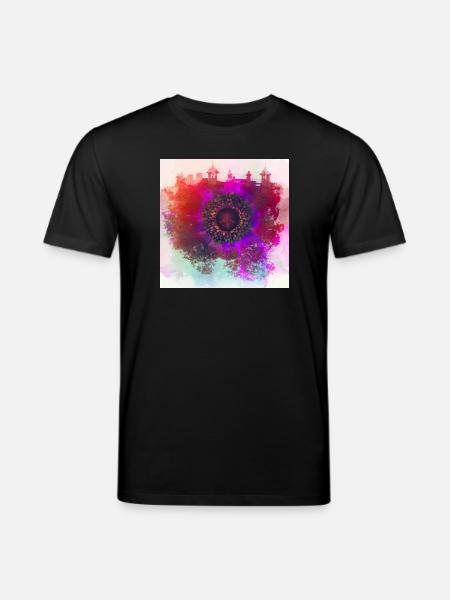 Abstract poppy - Stanley/Stella CREATOR Unisex Organic T-Shirt - black