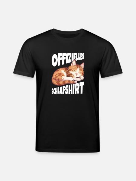 Offizielles Schlafshirt Katze - Stanley/Stella Unisex Bio-T-Shirt CREATOR - Schwarz