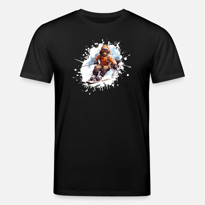 Monkey Ski Skiing - T-shirt bio CREATOR Stanley/Stella Unisexe - noir