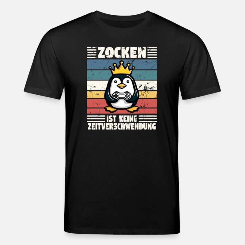 Penguins don't waste time, they gamble - Stanley/Stella CREATOR Unisex Organic T-Shirt - black