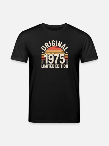 Original 1975 Edition Retro Sunset - Stanley/Stella CREATOR Unisex Organic T-Shirt - black