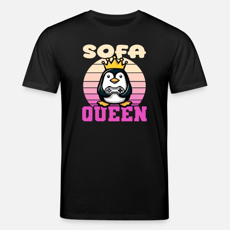 Sofa Queen - pinguin gaming - Stanley/Stella Unisex Bio-T-Shirt CREATOR  - Schwarz