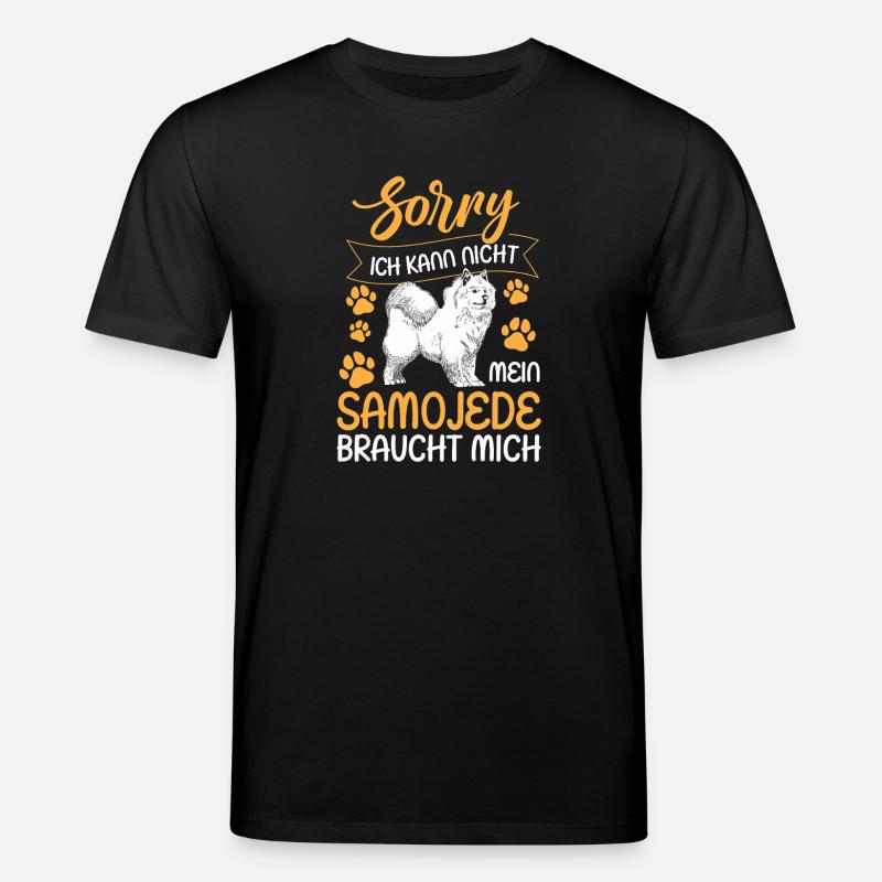 Samojede kann nicht Schlittenhund - Stanley/Stella Unisex Bio-T-Shirt CREATOR  - Schwarz