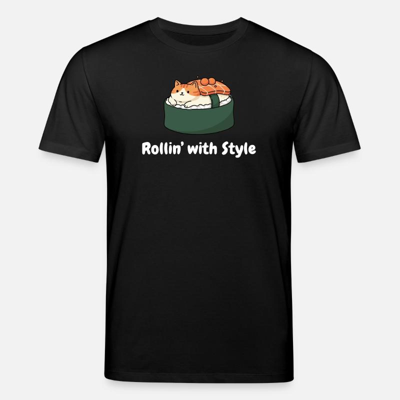 Sushi Katze Roll Stil - Stanley/Stella Unisex Bio-T-Shirt CREATOR - Schwarz