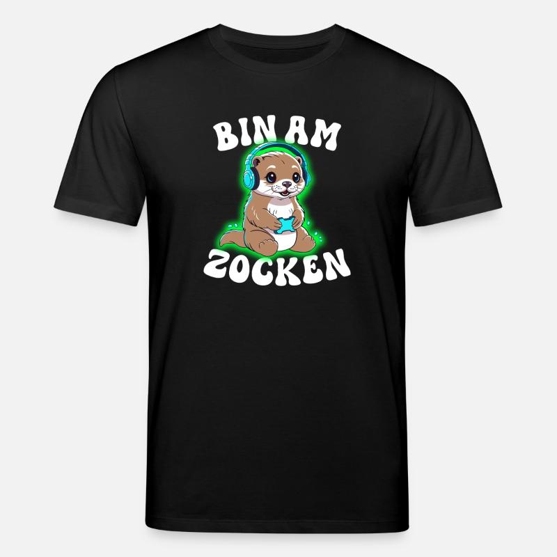Bin am Zocken Otter - Stanley/Stella Unisex Bio-T-Shirt CREATOR  - Schwarz