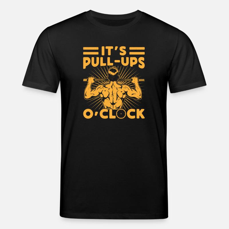 Fitness Fanatics It´s Pull-Ups O´Clock - Stanley/Stella Unisex Bio-T-Shirt CREATOR  - Schwarz