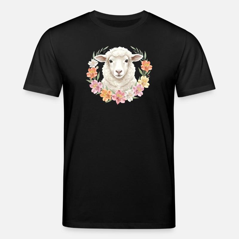 Weisses Schaf - Stanley/Stella Unisex Bio-T-Shirt CREATOR  - Schwarz