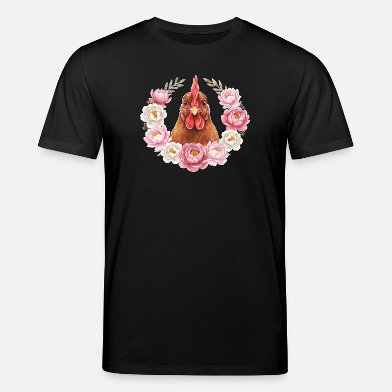 Braunes Huhn - Stanley/Stella Unisex Bio-T-Shirt CREATOR - Schwarz