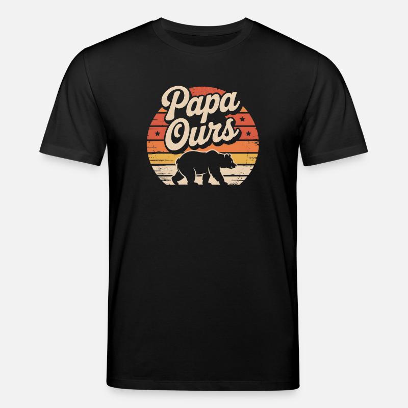 Papa Bear at sunset - Stanley/Stella CREATOR Unisex Organic T-Shirt - black