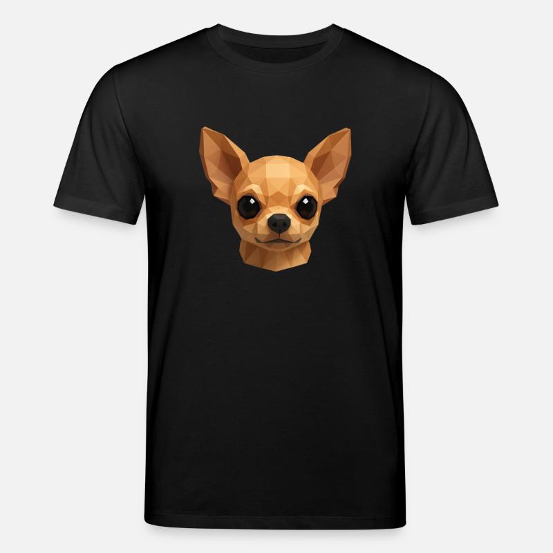 Süßer Chihuahua – Polygon Hundedesign - Stanley/Stella Unisex Bio-T-Shirt CREATOR  - Schwarz
