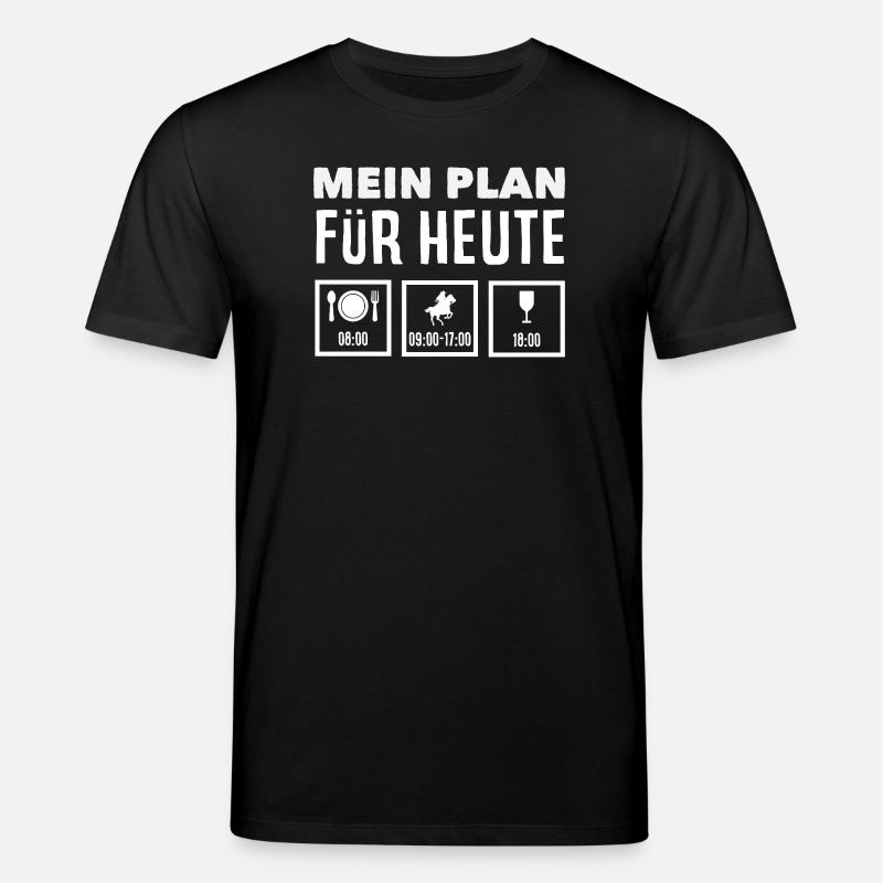 Mein Plan Heute Pferdemädchen Reiten Ponyfans - Stanley/Stella Unisex Bio-T-Shirt CREATOR  - Schwarz