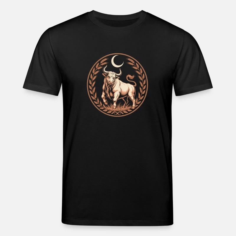 Stier Sternzeichen Mond Lorbeer Kräftiger Taurus - Stanley/Stella Unisex Bio-T-Shirt CREATOR  - Schwarz