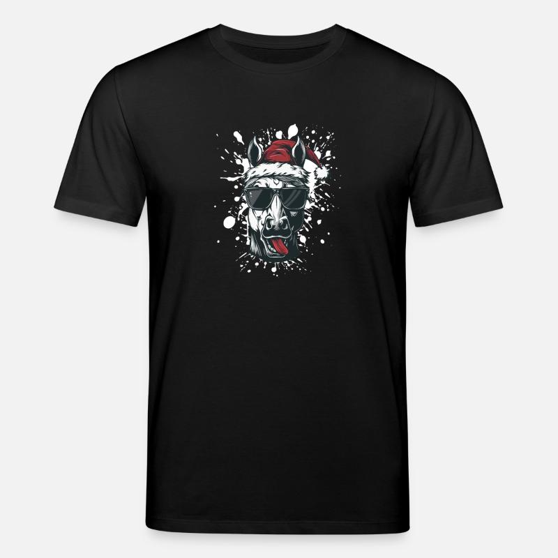 Cheval Noël Drôle - T-shirt bio CREATOR Stanley/Stella Unisexe - noir