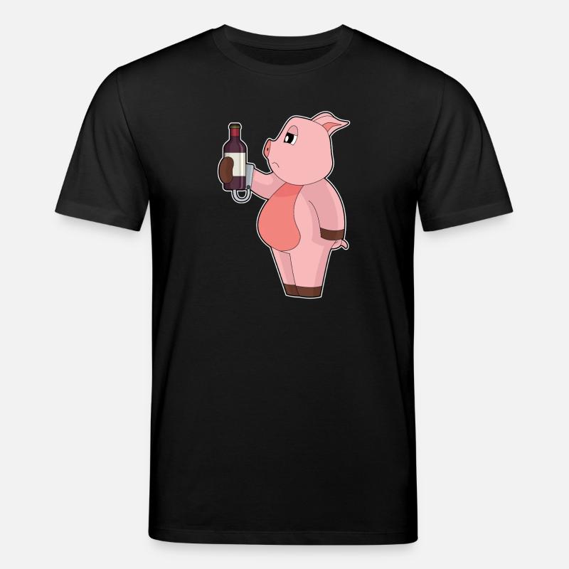 Pork Bottle Red Wine - Stanley/Stella CREATOR Unisex Organic T-Shirt - black