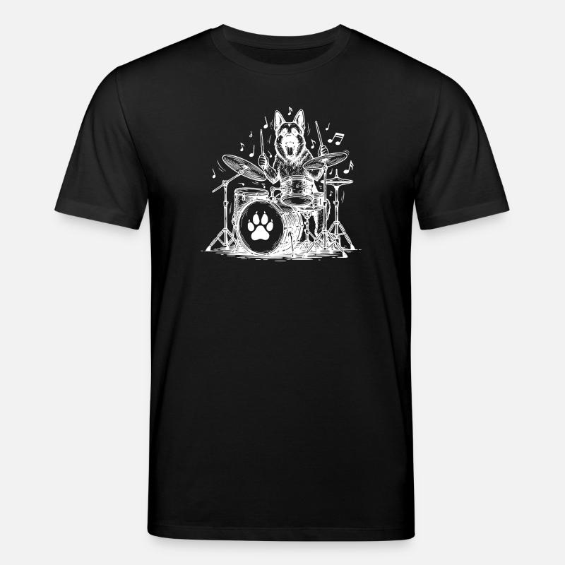 Deutscher Schäferhund Trommler - Stanley/Stella Unisex Bio-T-Shirt CREATOR  - Schwarz