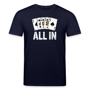 Poker Royal Flush - Conception ALL IN - T-shirt bio CREATOR Stanley/Stella Unisexe - marine - Devant