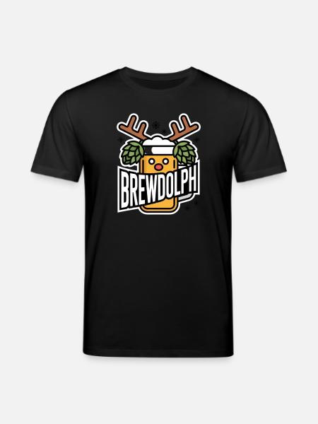 Brewdolph Rentier Bier Weihnachtswitz - Stanley/Stella Unisex Bio-T-Shirt CREATOR  - Schwarz