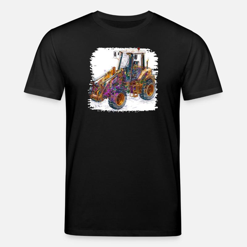 Excavatrices de construction Neon Lines - T-shirt bio CREATOR Stanley/Stella Unisexe - noir