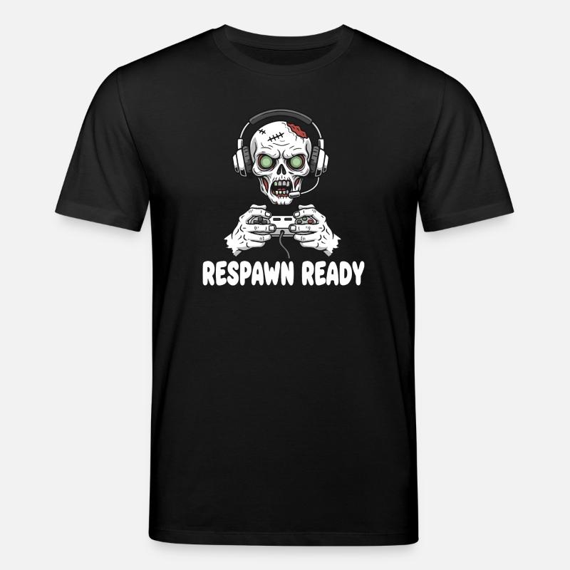 Respawn Ready Zombie Skull Gaming - Stanley/Stella Unisex Bio-T-Shirt CREATOR  - Schwarz