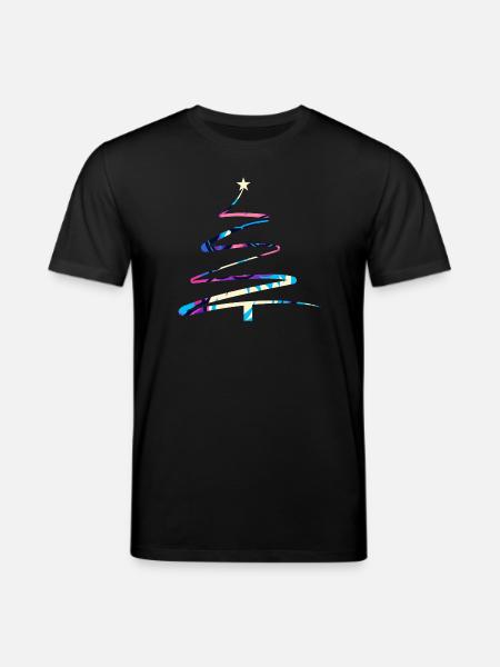 Weihnachtsbaum One-Line Design – Modern & Bunt - Stanley/Stella Unisex Bio-T-Shirt CREATOR - Schwarz