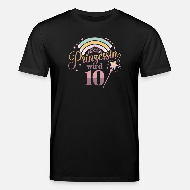 Prinzessin wird 10 – Regenbogenzauber - Stanley/Stella Unisex Bio-T-Shirt CREATOR  - Schwarz
