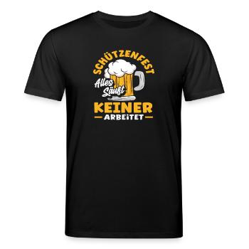 Alles trinkt Keiner Arbeitet Lustiger Schützenfest - Stanley/Stella Unisex Bio-T-Shirt CREATOR  - Schwarz - Vorne - Alina (178cm) & Michal (187cm)