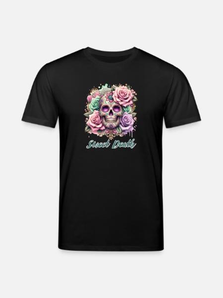 Flowers Skull Beauty Bloom - Stanley/Stella CREATOR Unisex Organic T-Shirt - black