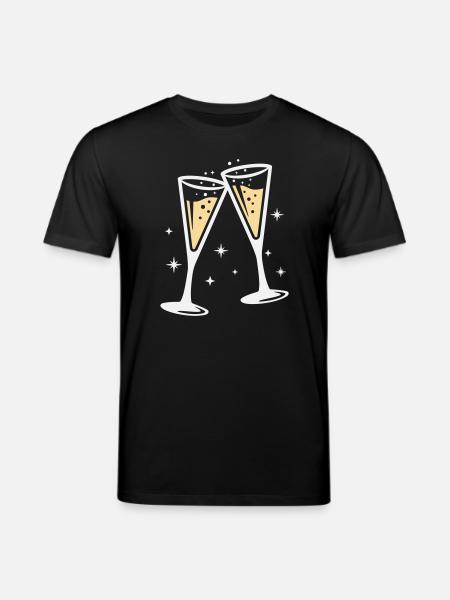 Sektglas Prosecco Sekt Alkohol Prost - Stanley/Stella CREATOR Unisex Organic T-Shirt - black
