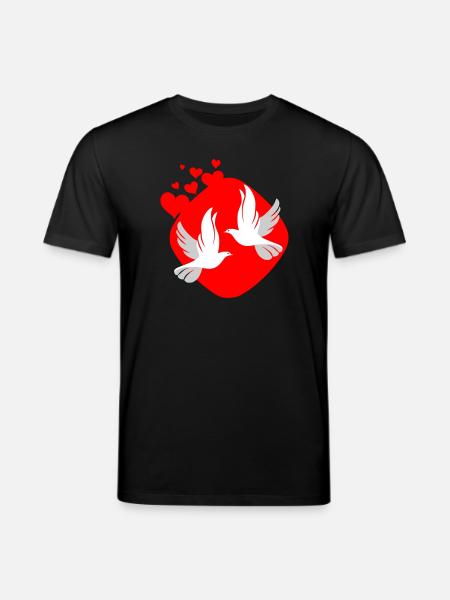 Dove of love on red background - Stanley/Stella CREATOR Unisex Organic T-Shirt - black
