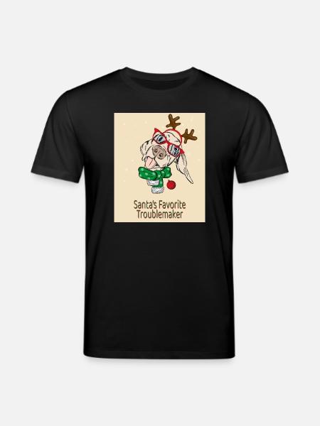Santa's Favorite Troublemaker – Funny Dog - Stanley/Stella CREATOR Unisex Organic T-Shirt - black