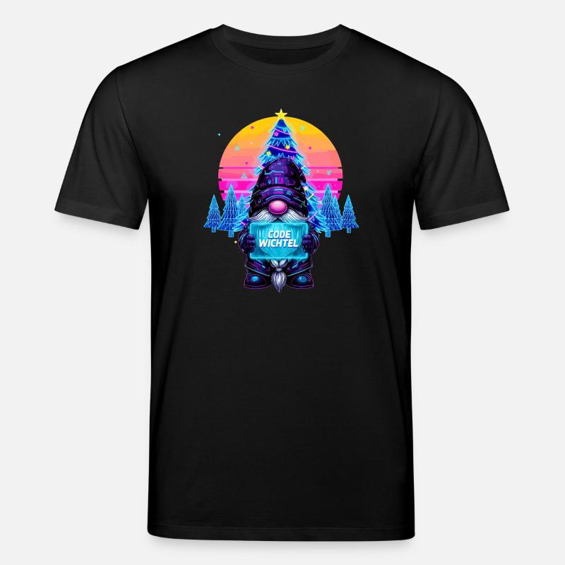 Cyberpunk Code Wichtel - Synthwave Xmas Nerd - Stanley/Stella Unisex Bio-T-Shirt CREATOR  - Schwarz