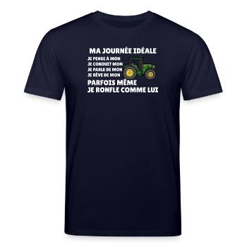 Farm tractor, farmer humor, peasant passion - Stanley/Stella CREATOR Unisex Organic T-Shirt - navy - Front