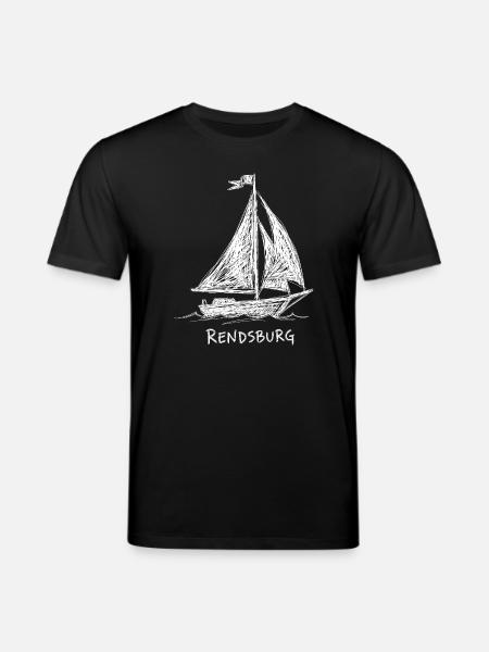 Rendsburg Sailboat – Sketch Design in Maritime - Stanley/Stella CREATOR Unisex Organic T-Shirt - black