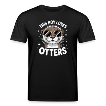Loutre disant les gars drôle loutre cadeau - T-shirt bio CREATOR Stanley/Stella Unisexe - noir - Devant - Alina (178cm) & Michal (187cm)