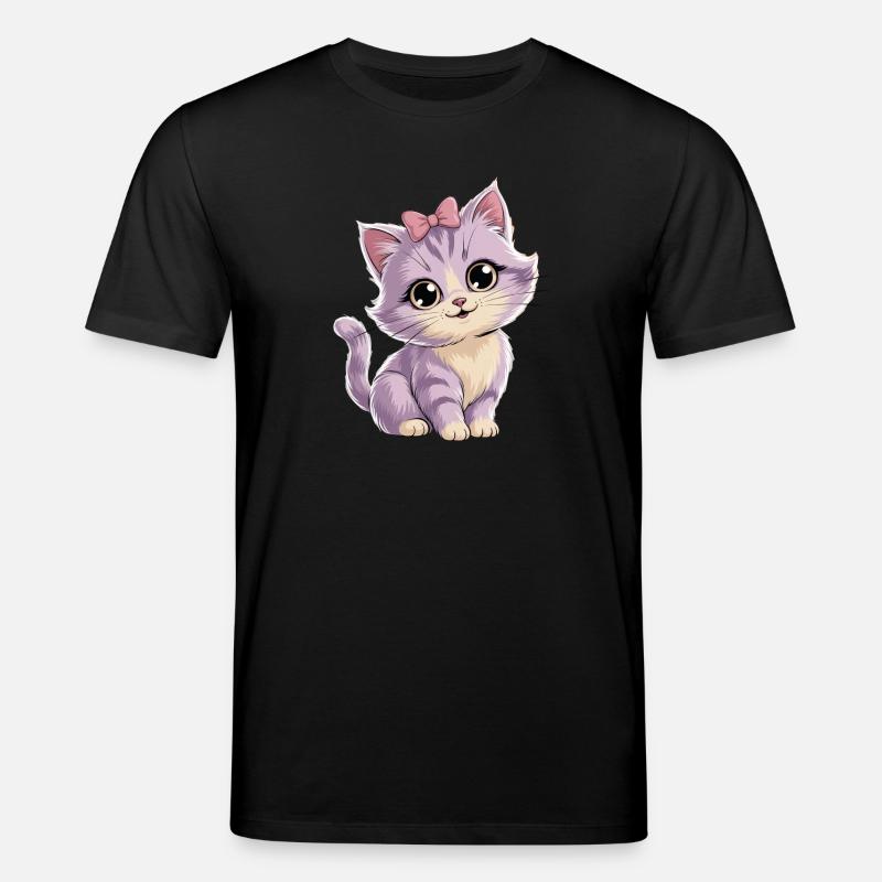 Chaton avec arc - personnalisable - T-shirt bio CREATOR Stanley/Stella Unisexe - noir