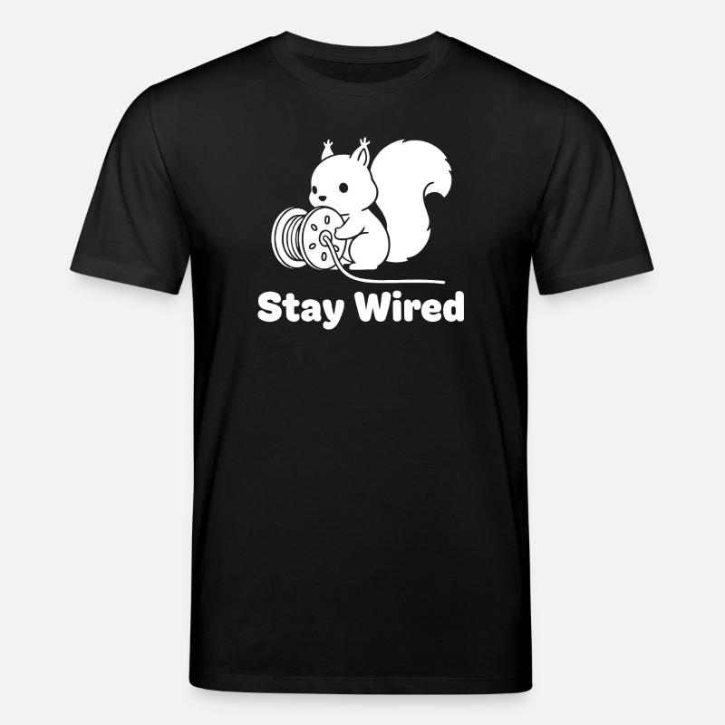 Stay Wired Eichhörnchen - Stanley/Stella Unisex Bio-T-Shirt CREATOR  - Schwarz
