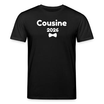Grande Cousine 2026 Schwangerschaftsbekanntgabe Familie - Stanley/Stella Unisex Bio-T-Shirt CREATOR  - Schwarz - Vorne - Alina (178cm) & Michal (187cm)