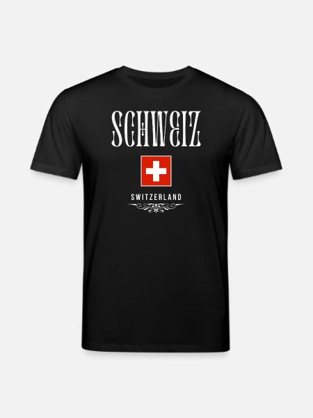 Swiss flag, made in Switzerland - Stanley/Stella CREATOR Unisex Organic T-Shirt - black