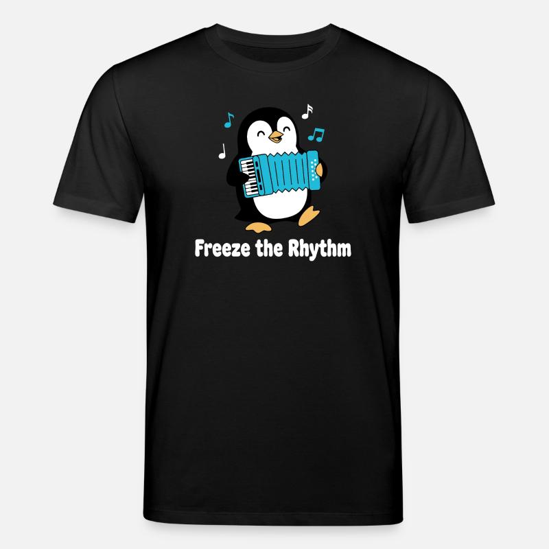 Pingouin à l’accordéon - T-shirt bio CREATOR Stanley/Stella Unisexe - noir