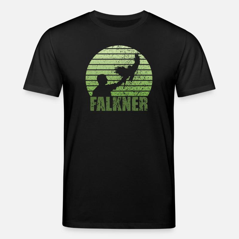 Falkner Grunge Style mit Greifvogel - Stanley/Stella Unisex Bio-T-Shirt CREATOR  - Schwarz