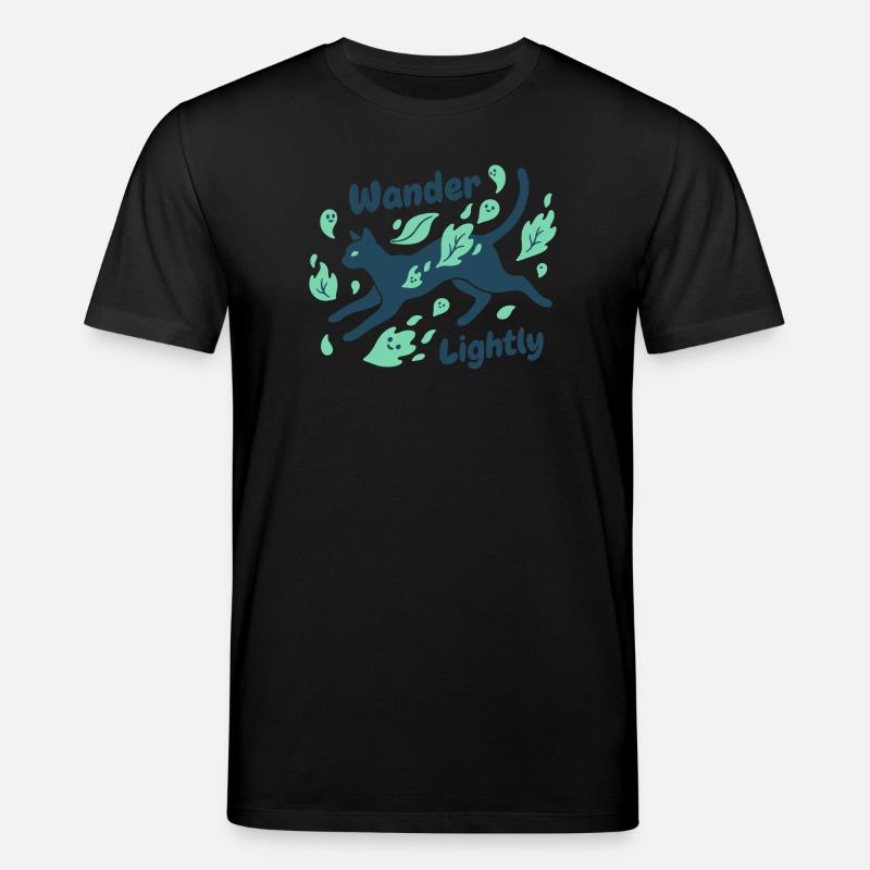 Katzenpfad durchs Blattmeer - Stanley/Stella Unisex Bio-T-Shirt CREATOR  - Schwarz
