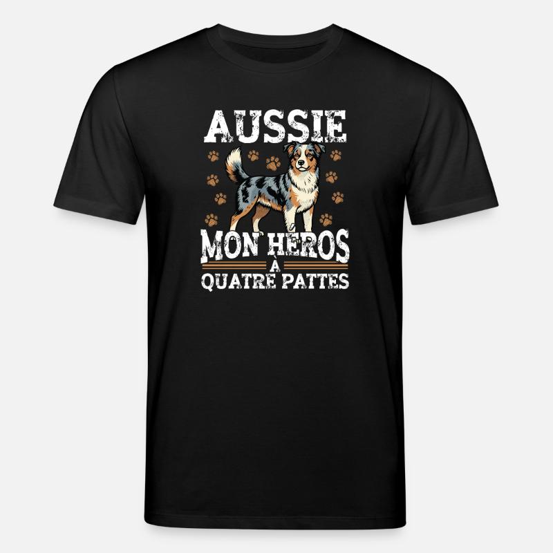 Aussie Mein Vierbeiniger Held Hund - Stanley/Stella Unisex Bio-T-Shirt CREATOR  - Schwarz