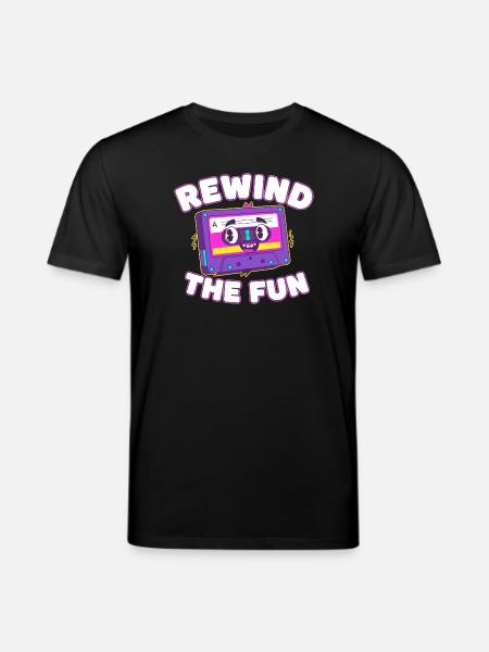 Rewind The Fun Cassette - Stanley/Stella CREATOR Unisex Organic T-Shirt - black