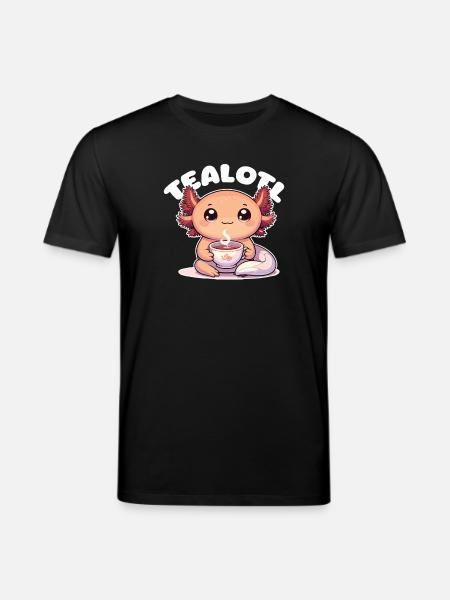 Cute Axolotl Tea Pun Tealotl - Stanley/Stella CREATOR Unisex Organic T-Shirt - black