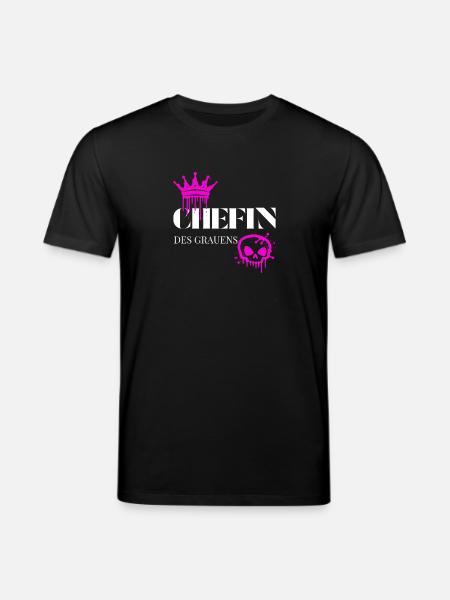 Chefin des Grauens – Witziger Frauen Spruch - Stanley/Stella CREATOR Unisex Organic T-Shirt - black