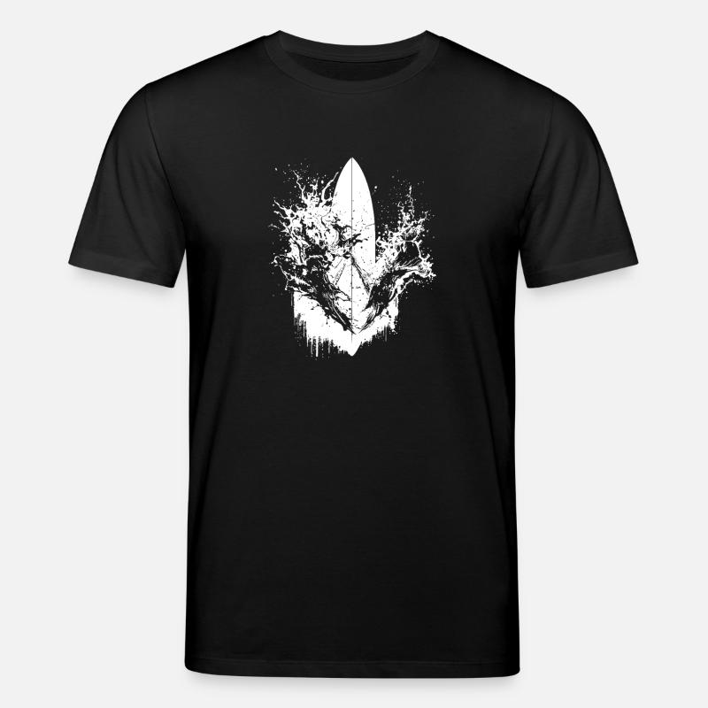 Surf dynamique Illustration Surf Surf - T-shirt bio CREATOR Stanley/Stella Unisexe - noir