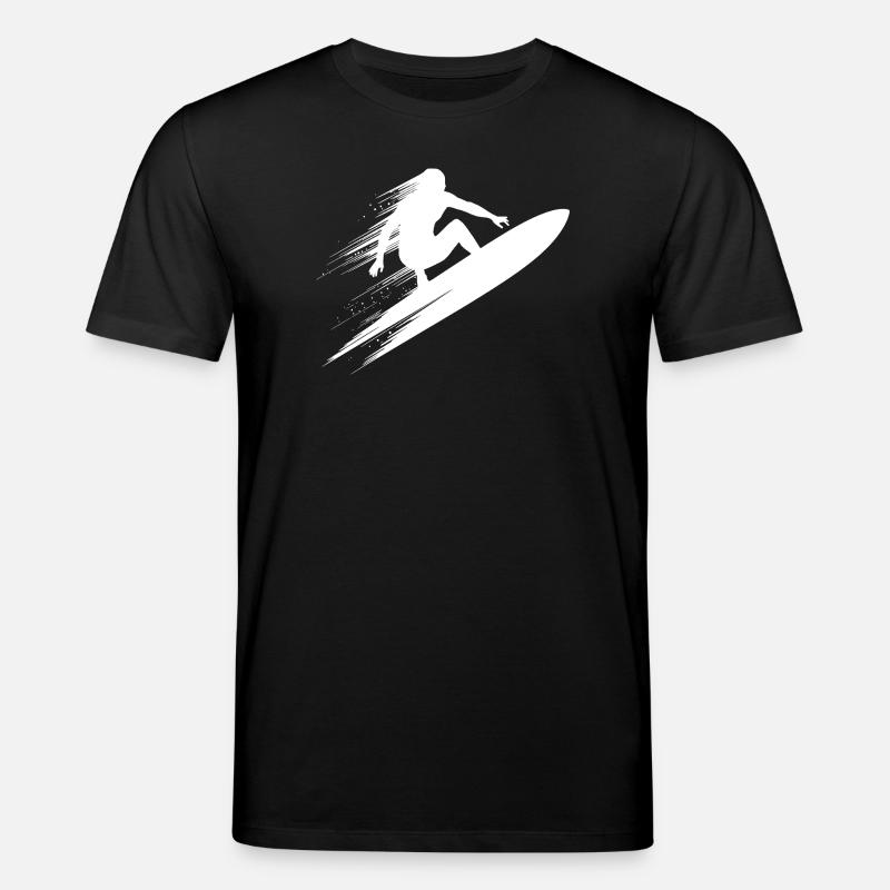 Surf dynamique Illustration Surf Surf - T-shirt bio CREATOR Stanley/Stella Unisexe - noir