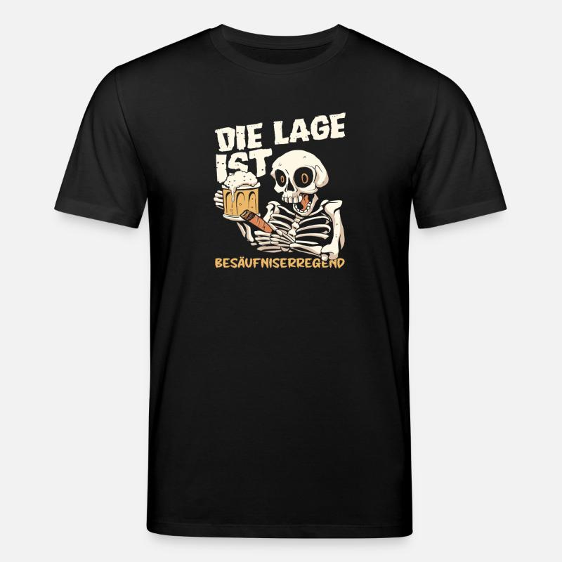 The situation is drunken, skeleton - Stanley/Stella CREATOR Unisex Organic T-Shirt - black